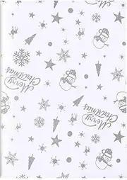 Jwssor Christmas Tissue Paper,20sheets Xmas Tissue Paper,Silver Santa