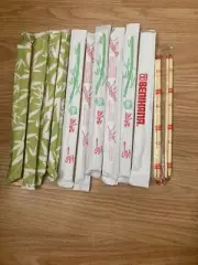Bamboo Chopsticks Wooden Wood Asian Chinese Reusable Sushi Food Sticks Stick.