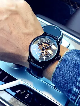 黑武士潮牌個性商務手錶男士鏤空全自動機械錶防水陀飛輪學生腕錶