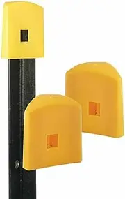 25x Yellow Safety Triangular Star Picket Caps Fencing Y Steel Post Cap 25 Pack