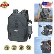 Durable Gray Fishing Gear Backpack - Ergonomic Design for Outdoor Enthusiasts