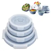 4Pcs Collapsible Food Storage Containers with Lid Microwave Freezer Safe