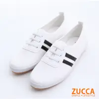 在飛比找Yahoo奇摩購物中心優惠-ZUCCA-日系帆布橫紋休閒鞋-黑-z6304bk