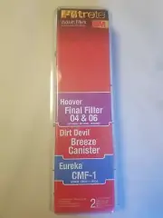 2 Pack Filtrete 3M vacuum filters HOOVER DIRT DEVIL EUREKA 2 CMF-1 64810