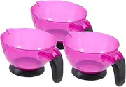 COMPUKAS 3pcs Hair Dye Bowl Hair Dye Hair Color Tint Coloring for Salon Hair Color Bowl Dyeing Silicon Mixing Leakproof Cosmetologist Bowls Name Hair Dye Tool Purple