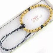 Blue Tiger eye & Bodhi seed Wood Japanese Juzu Mala Buddhist Prayer beads Kyoto