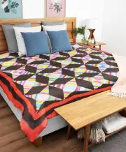 Handmade Patchwork Scrap Windmill design FINISHED QUILT Great masculine Look !