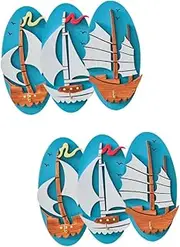 SHINEOFI 2sets Wooden Wall Hooks Mediterranean Style Coat Hangers Decorative Wall Hook for Hats Bags Keys No Tools Needed for Bedrooms Living Rooms 3pcs*2