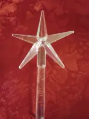 Large Clea Star with Rounded Tips for Ceramic Christmas Tree Topper . 3/16" Stem