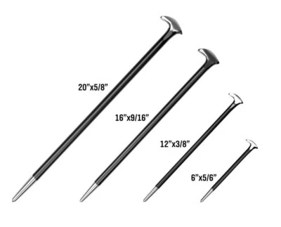 4pc Heavy Duty Solid Steel Pry Bar Rolled Heel Podger Pinch Set:20"-16"-12"-6"