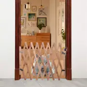Retractable Pet Dog Gate Wooden Fence Child Baby Stair Gate Barrier Sliding DO