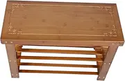 KOMBIUDA Shoes Display Holder Stool Bamboo Shoe Rack Smooth Surface Practical Perfect for Entrances