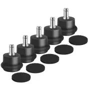 5Pcs Bell Glides Replacement Office Chair or Stool Swivel Caster Wheels to Fixed Stationary Castors, Office Chair Wheels black