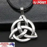 Viking Knot Necklace Rope Pendant Silver Antique Punk Fashion Jewellery Men Gift