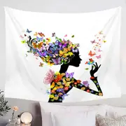 Cool Butterflies Girl Tapestry