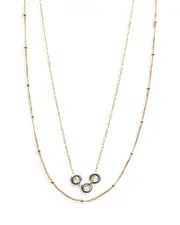 Argento Vivo 18K Gold Plated Sterling Silver Ring Pendant Layered Necklace, 18