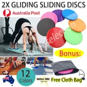2x Gliding Sliding Discs Core Sliders Yoga Fitness Home Gym Exercise Stretch