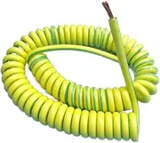 Spring Spiral Cable,Telescopic Wire 1Pc Yellow/Green Spring Spiral Cable Yellow-Green Ground Wire Single Core 20/18/17/15/13/11/9/7AWG Shrinkable Cable Copper Wire Telescopic Wir