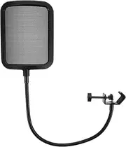 SWOOMEY 1 PC Microphone Isolation Shield Durable Metal Windproof Mic Cover for Standard Microphones Easy Clip Design for Recording and Noise Reduction
