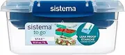 Sistema To Go Stax Food Storage Containers | Airtight Containers With Tray | Leakproof Seal | Easy Locking Clips | BPA-Free