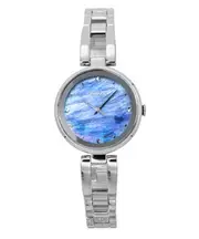 Citizen Eco-Drive Stainless Steel Beginning Blue Mother of Pear Dial EM0801-85N Women's Watch