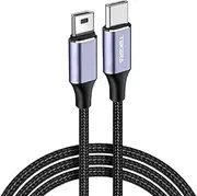 TEKERA Mini USB to USB C Cable, High-SpeedUSB C to Mini USB Charging Cord for GoPro Hero 3/3+/2, Dash Cam, MP3, GPS, External Hard Drive – Fast Charging & Data Sync – Nylon Braided (2M)