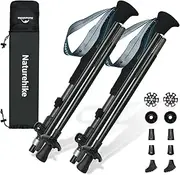 Naturehike Trekking Poles – 2 Packs (234g*2) Ultralight & Compact & Portable Walking Sticks, with Extend EVA Grips, Quick Locks, Collapsible Walking Poles for Hiking, Climbing