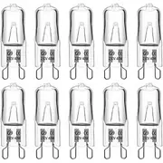 10PCS G9 40W 220V 2-Pin Halogen Bulb Warm White 3000K 360 Beam Angle for Oven Microwave Crystal Lamp Ceiling Fan Lights