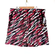 And1 Basketball Shorts Men's Size 3XL Red Black Abstract 8" Inseam Drawstring