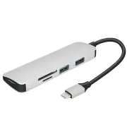 5 in1 Type C to Micro SD TF Card Reader Adapter For Macbook Tablet Laptop S10+ Note10 SILVER COLOR