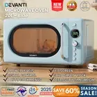 Devanti 20L Microwave Oven Countertop 700W Cooker Compact Auto Cooking Blue NEW