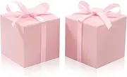 COTOPHER 60pcs Wedding Favor Boxes, Paper Gift Boxes 3x3x3 Inches Small Gift Boxes with Ribbons Small Boxes for Gifts, Crafting, Cupcake, Candy, Bridesmaid Proposal Boxes