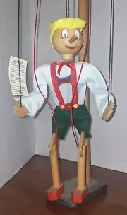 PINOCCHIO Wooden Marionette Handmade Vintage Fish River Crafts New