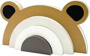 Ajqiomh Wooden Bear Rainbow Decoration for Kids Room, Woodland Nursery Decor for Baby Bedroom, Shelf