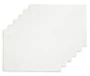 Cloth Placemats Set of 6 - Dru Cotton Linen White Placemats 14 x 19 Inch - Ma...