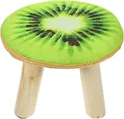 CHICAMPERA Solid Wood Stool with Sponge Seat Cushion Versatile Low Stool for Home Use for Foot Washing Shoe Changing and Daily Activities Non Slip Design Easy to Clean Kiwi