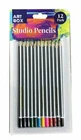 12 Pcs Sketch Pencils Set Sketching Drawing Graphite Charcoal Pencil