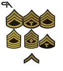 Military Stripes, Army insignia Embroidered Iron on Sew on Patch For Clothes