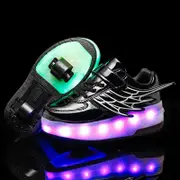 Double Wheel Led Roller Skates - Size 39 Wing Design