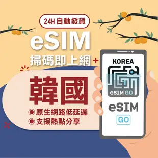 【韓國eSIM】24H自動發貨 附贈韓國門號 免等待 免插卡 esim sim卡 esim韓國 韓國網卡 韓國上網卡