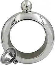 WISTOM 1Pcs 3.5oz Hip Wine Flask Booze Bangle Stainless Steel Silver Portable Liquor Bracelet with Metal Funnel