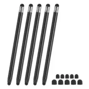 5 Pcs Stylus Pens for Touch Screens, 2 in 1 Universal Capacitive Stylus, Black