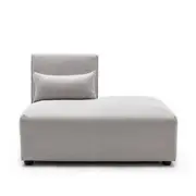 Foret 1pc Sofa Modular Extension Lounge Couch Fabric Right Seater Chaise Ottoman Beige