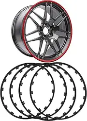 Wheel Protector Rim Protection Ring,Automotive Rims Guard，Four Piece Alloy Rim Protectors,Universal 16-21 Inch Tire Guard Decor, Nylon Anti-Scratch Strip(Blue,17in) (Size:17 inches,Color:Black)