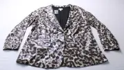 Jingle Belles by Kim Gravel Women's Party Sequin Blazer NC3 Leopard Size 1XL NWT