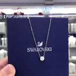 SWAROVSKI 施華洛世奇項鏈 銀色單鑽鎖骨鏈 時尚女生項鏈 短項鏈 頸鏈女 純銀項鏈 情人節生日禮物5408442