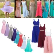 Kids Princess Party Flower Girl Dress Wedding Bridesmaid Prom Gown Long Dresses