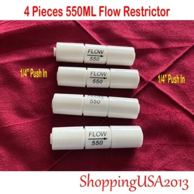 4 Pcs 550ML CC Flow Restrictor Quick Connect Push In Water Filter Undersink