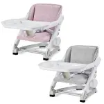 英國 UNILOVE FEED ME攜帶式寶寶餐椅-椅身+椅墊(粉/灰)摺疊餐椅