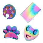 4 Pcs Color Titanium Ring Palette Finger Mixing Nail Design Plate